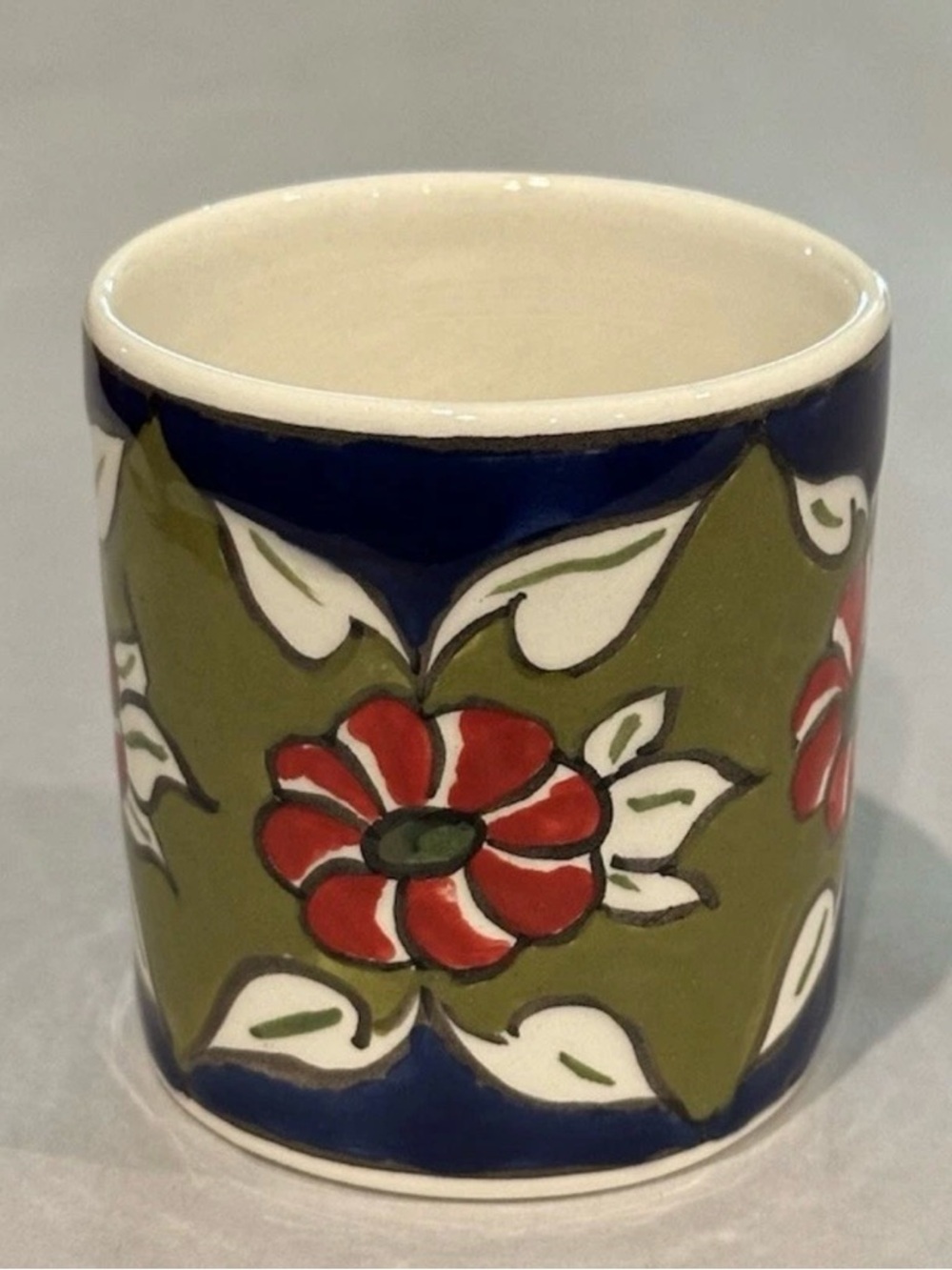 Vintage Handleless Tea Or Coffee Mug Signed Sandrouni Made In Jerusalem